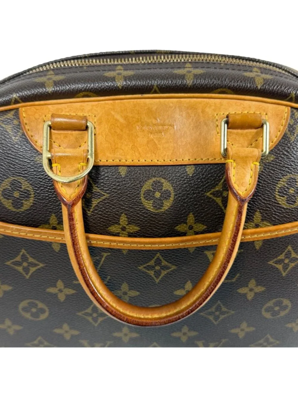 LOUIS VUITTON Trouville LV Monogram Coated Canvas & Vachetta Leather Handbag